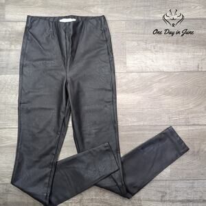Good American Faux Leather Pull On Skinny Ankle Pants Black Size 1